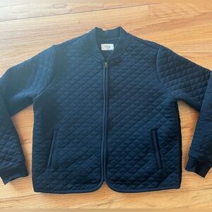 Marine Layer Black Quilted Bomber Jacket